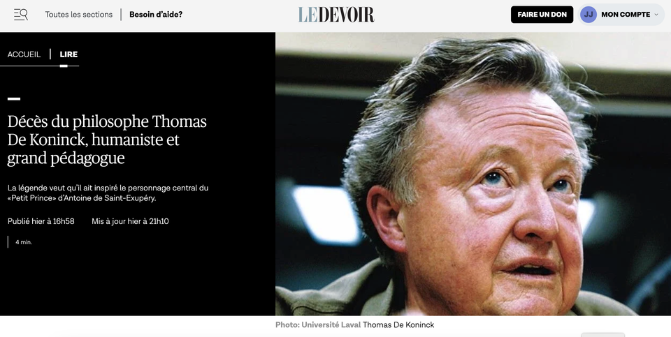 Hommage à Thomas De Koninck